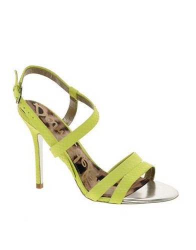 SAM EDELMAN ABBOTT LIME GREEN STRAPPY SANDALS SIZE UK 3 BRAND NEW £49.99