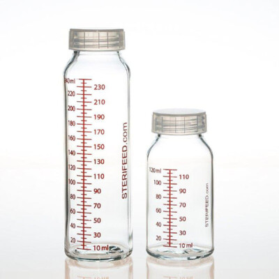 Glasflaschen - Babyflaschen aus Glas für Muttermilch / Nahrung / Labor - Mehrweg