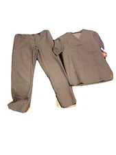 White Cross V Tess Mens Grey Scrubs (Top and Bottom) Med