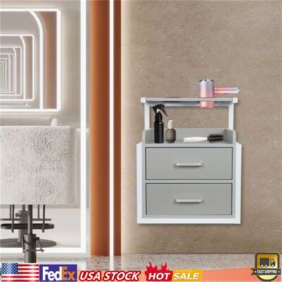 Wall Mount Salon Storage Cabinet w/2 Drawers Barber Beauty Styling Wall Cabinet