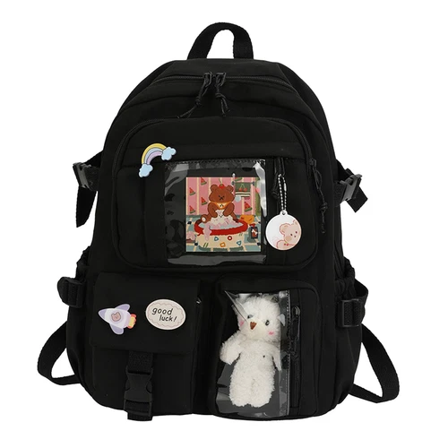 Mochila Escolar para Adolescentes Kawaii Lindo Oso Colegio Viaje Bolso Informal para Niñas Mujeres - Imagen 18 de 19
