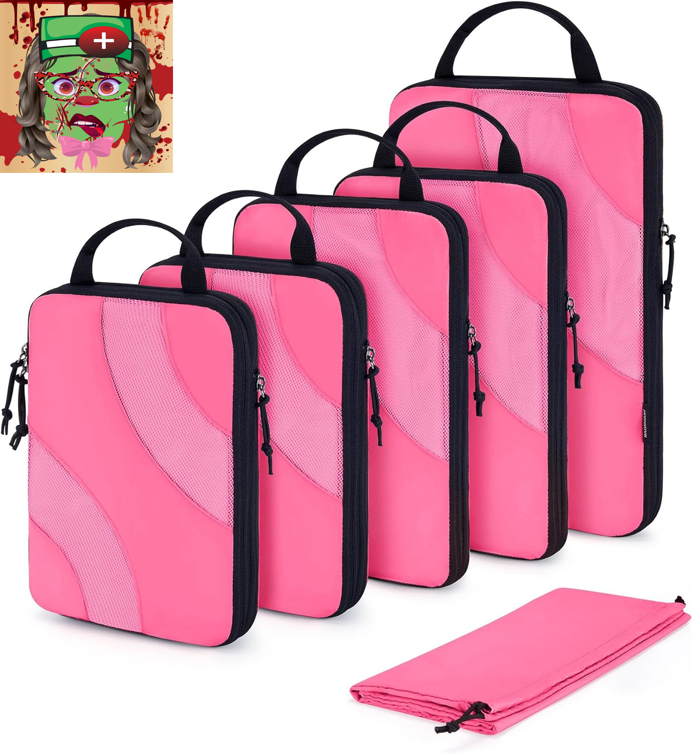 Compression Packing Cubes, 6 Set/4 Set/2 Set Travel Packing Cubes for Carry On-image