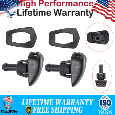 2X Windshield Washer Water Adjustable Spray Nozzle Wiper Dual Hole Jet Universal