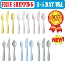IKEA KALAS 18-piece flatware set Children Kids Plastic, mixed colors - NEW SALE!