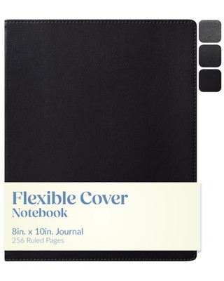 WORLD TRAVELER Eccolo Large Simply Black Lined Journal 8X10, 8X10