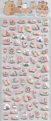 Süße Tiere Aufkleber | Capybara Sticker | Hochwertige 3D Schaumstoff Aufkleber (E)