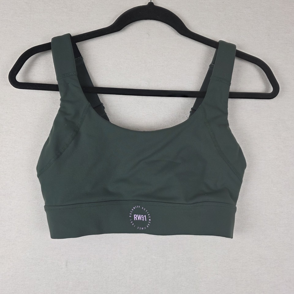 Rockwear Size 10 Sports Bra Strappy Green Back Closure