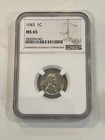 1943 NGC MS-65 1 Cent Wheat Steel Penny — photo 1