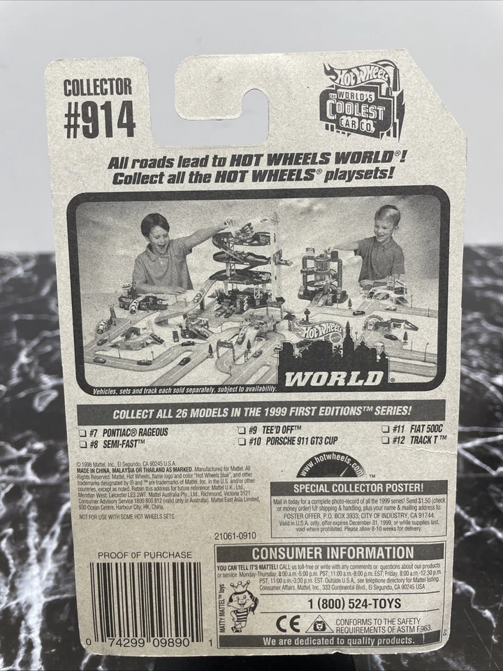 HOT WHEELS 1999 FIRST EDITIONS 8/26 - SEMI-FAST RED FIVE SPOKE WHEELS - Image 3 of 3