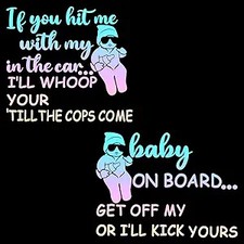 Baby on Board Car Decal and Sign - 2 Piece Removable Safety Sticker for Window o