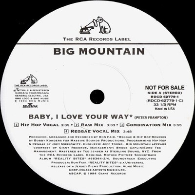 Big Mountain - Baby, I Love Your Way (12'') (Near Mint (NM or M-)) - 3943499635