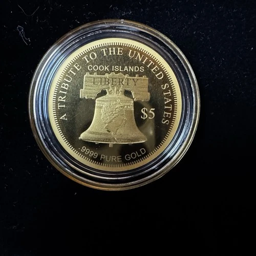 2022 cook islands .9999 Pure Gold Liberty $5
