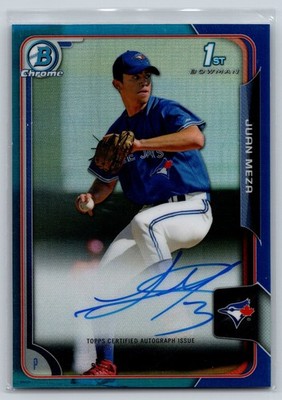 2015 Bowman Chrome Prospects Autographs Blue Refractor 17/150 Juan Meza #BCAP-JM