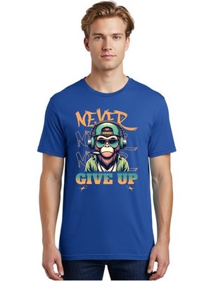 Never-Give-Up(1) Mens Graphic Tee,100% Cotton,Casual Summer Wear