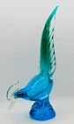 Vintage Blue - Green Murano Art Glass Pheasant Bird Statue Sculpture Figurine