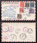 USA Stamps 1947 Round the World Cover; Calcutta India, Alert Bay Canada; Prexies
