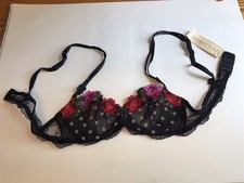Vintage Lise Charnel French Lingiere Bra Paris Glamour No Noir 32B