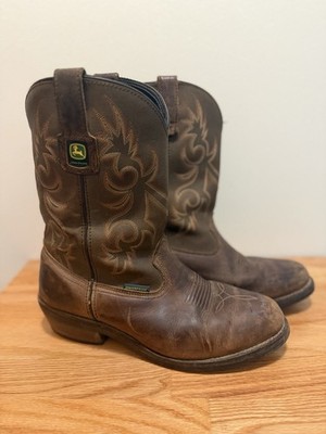 Men's 11 1/2 M John Deere Cowboy Boots Waterproof Oil And Heat Resistant READ!!