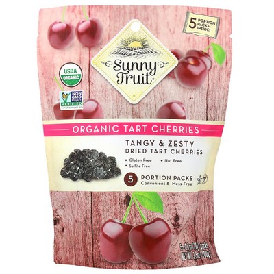 Organic Dried Tart Cherries, 5 Portion Packs, 0.7 oz (20 g) Each