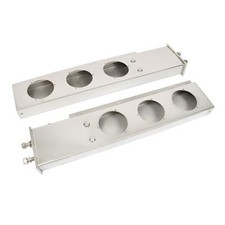 30 in Stainless Steel Mud Flap Hanger with Light Cutouts 2.5 in Bolt Spacing