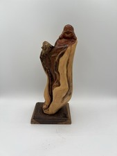 Cypress Wood Carved Happy Buddha Figurine 10.5  