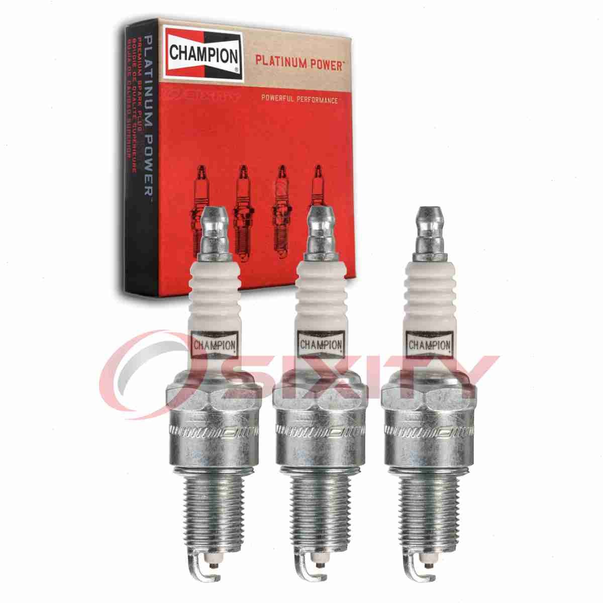 3 pc Champion Platinum Spark Plugs for 1985 Chevrolet Sprint 1.0L L3 ad