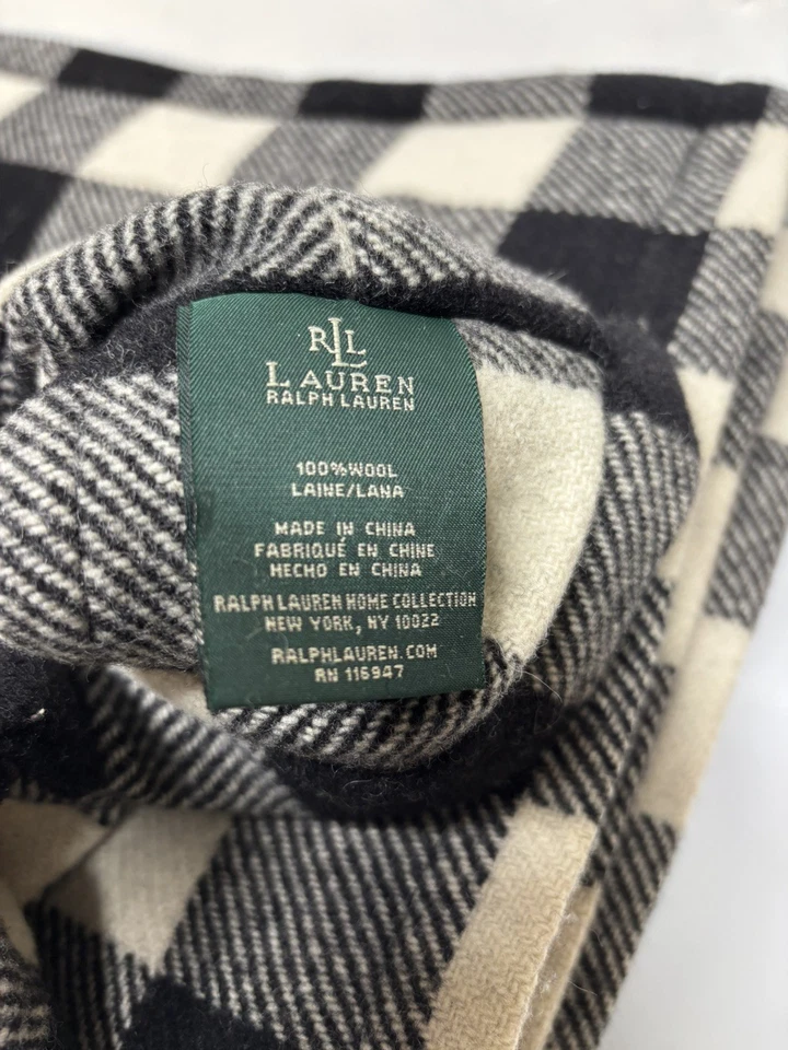 Винтажный Lauren Ralph Lauren зимний коттедж шерсти Buffalo клетку Sham комплект из 4 - Изображение 3 из 4