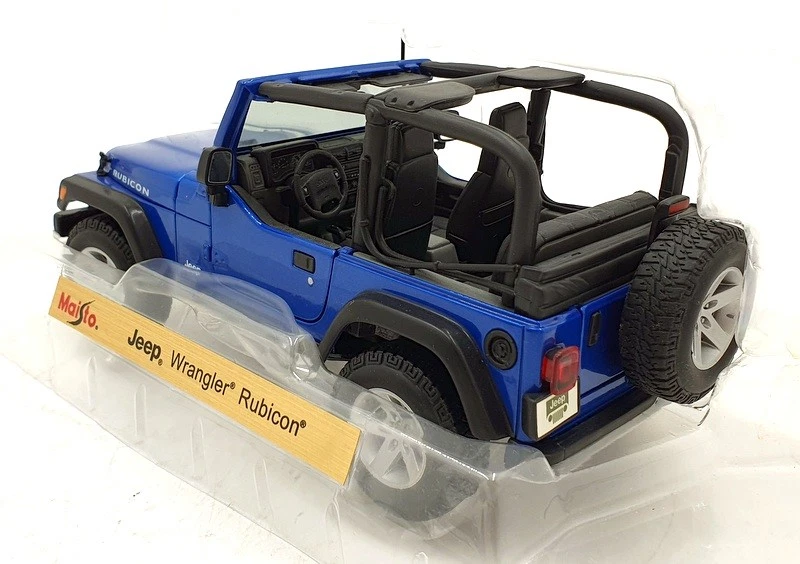 Maisto 1/18 Scale Diecast 31663 - Jeep Wrangler Rubicon - Blue - Image 2 of 4