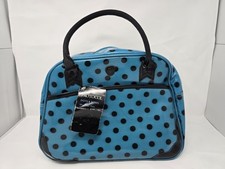Protocol Dots And Bows Luggage Bag, Dark Teal With Black Polka Dots