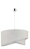 HäNgelampe Grau Stoff Ø45Cm Runder Design Schirm Esstisch Wohnzimmer Leuchte