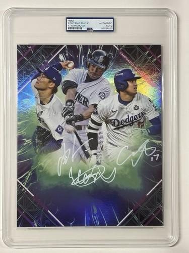 SHOHEI OHTANI ICHIRO YAMAMOTO (+BOWMAN RC) 1/1 AUTO FANATICS EMANATE PSA/DNA