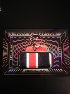 Justin Fields 2021 Obsidian Electric Etch Red 08/10 Rookie Eruption #RE-JF 3 