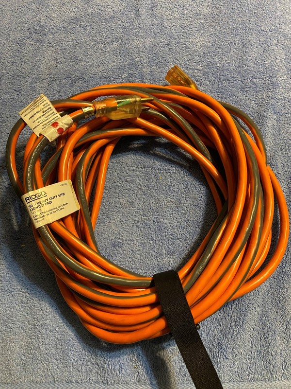 Rigid 50 Foot Contractor Grade Indoor/outdoor Extension Cord. 12/3 Gauge Wire