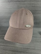 Vintage Oakley Hat A-Flex Mens S/M A-Flex Stretch Y2K Brown Logo Spellout 2000s