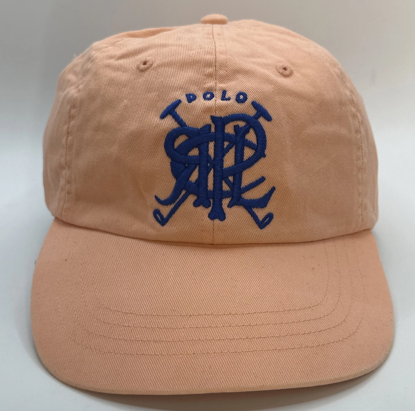 Polo Ralph Lauren Hat Scribble Logo Peach Adjustable Strapback Cap Adult