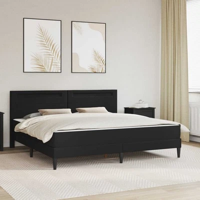 Cadre de lit avec bandes LED avec tête de lit Noir Simili cuir moderne vidaXL vi - Photo 1/2