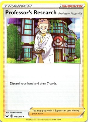 Professor's Research Holo Rare SWSH01: Sword & Shield 178/202 NM