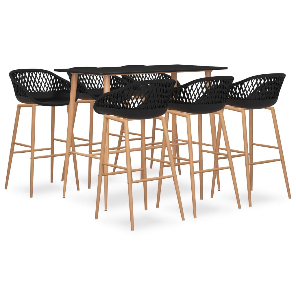 Vidaxl Nero Set Da Bar 7 Pz - Immagine 2