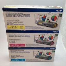Brother TN-225 C/M/Y High Yield Toner Cartridge Set Cyan Magenta Yellow NEW READ