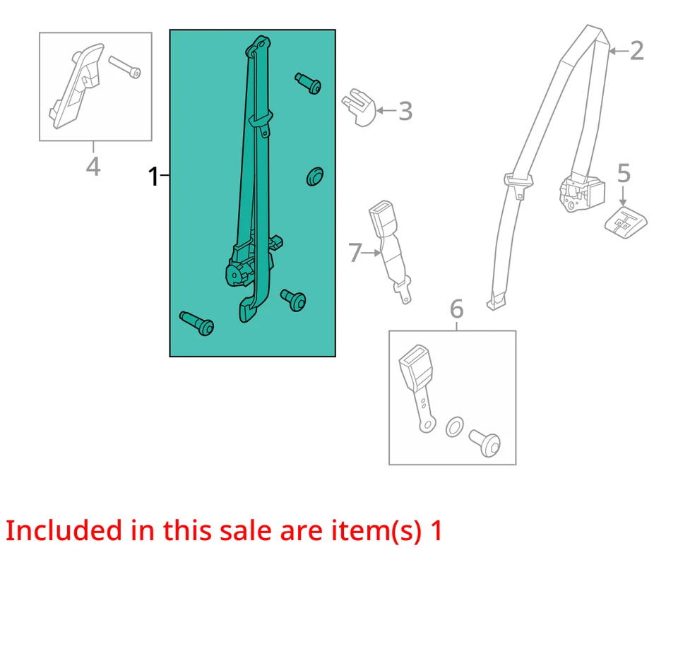 Ford F-350 Super Duty 2011-2016 conductor cinturón de seguridad delantero retractor TCWY0 Foto 3 de 4