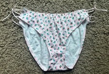 NWT Victoria's Secret PINK String Bikini Panty Floral Ribbed Strappy Medium