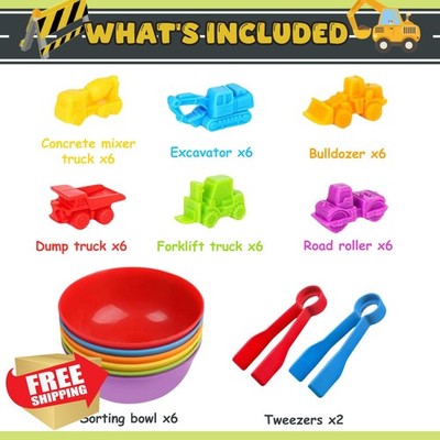 Sorting Colors Counting Game, Car Matching Toddler Learning Toy