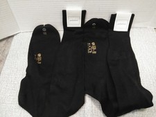 NEW Palatino Lana Pura Men's Long Socks Cotton Black M-11.5 Italy (2PK BUNDLE)