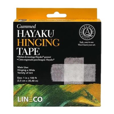 Lineco Hayaku Scharnierband wasseraktiviert klebend 2,5 cm x 30,5 m