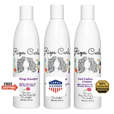 Rizos Curls Trio: Hydrating Shampoo, Deep Conditioner, Curl Cream for Curly Hair