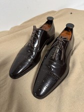 Versace Collection Shoes Mens Size 43 Brown Cap Toe Oxford Brogue Dress Leather