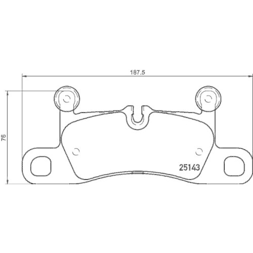 Plaquettes Hella 8DB 355 023-371 anti-bruit pour Porsche AMC
