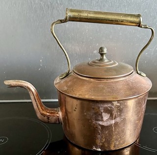 Vintage Copper Stove Top Kettle Swan Neck Spout Spares Repair Theatre Film Set