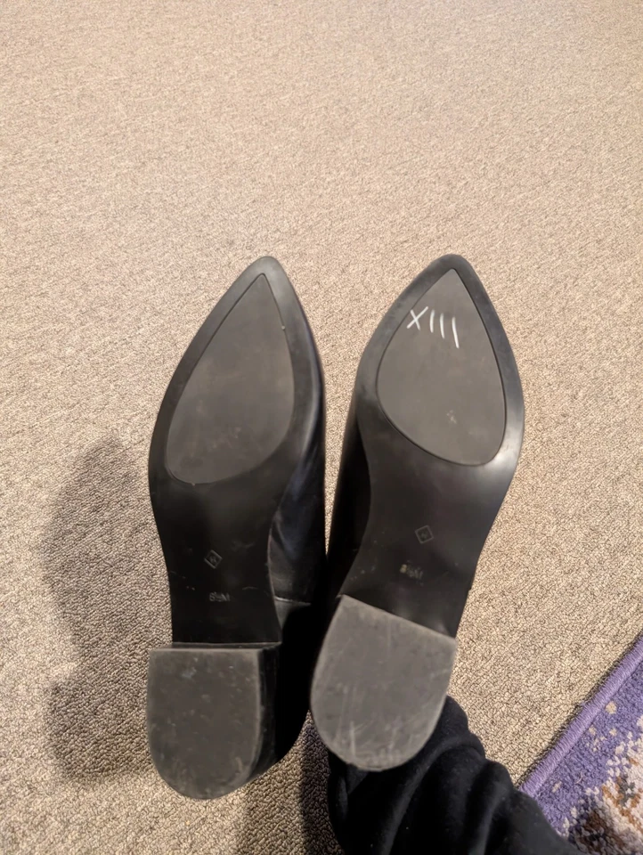 Halogen Ankle Booties Women's 9 Black Leather Slip On Pointed Toe Western - Image 2 of 3
