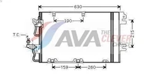 AVA COOLING OL5367D Air Conditioning Capacitor for ASTRA H (A04) 1.2 2005-
